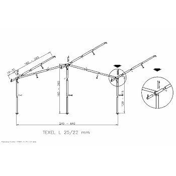 Struktura za tende i nadstrešnice TEXEL L 25/22 mm