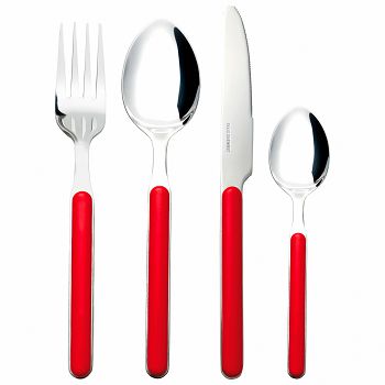 Camping cutlery DELICE red