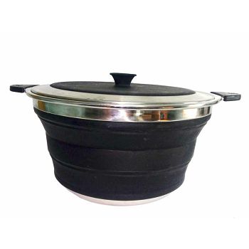 Folding Collaps pot with lid 4,5 l