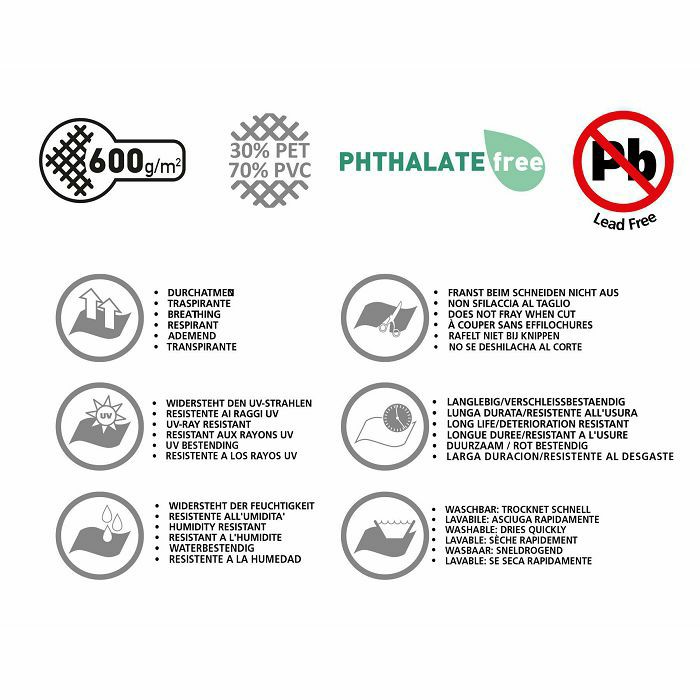 KINETIC blau/grau, 600 g/m2, 250 x 600 cm