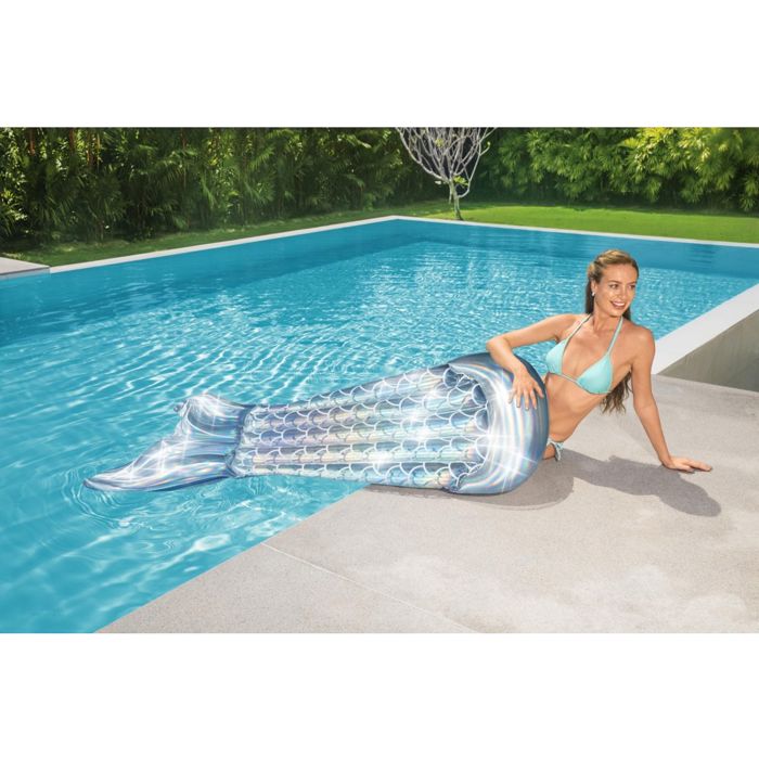 luftmadrac Iridescent mermaid tail lounge 193 x 101 cm
